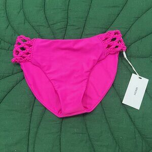 Mikoh Bikini Bottom Womens Large Hot Pink Macrame Swim